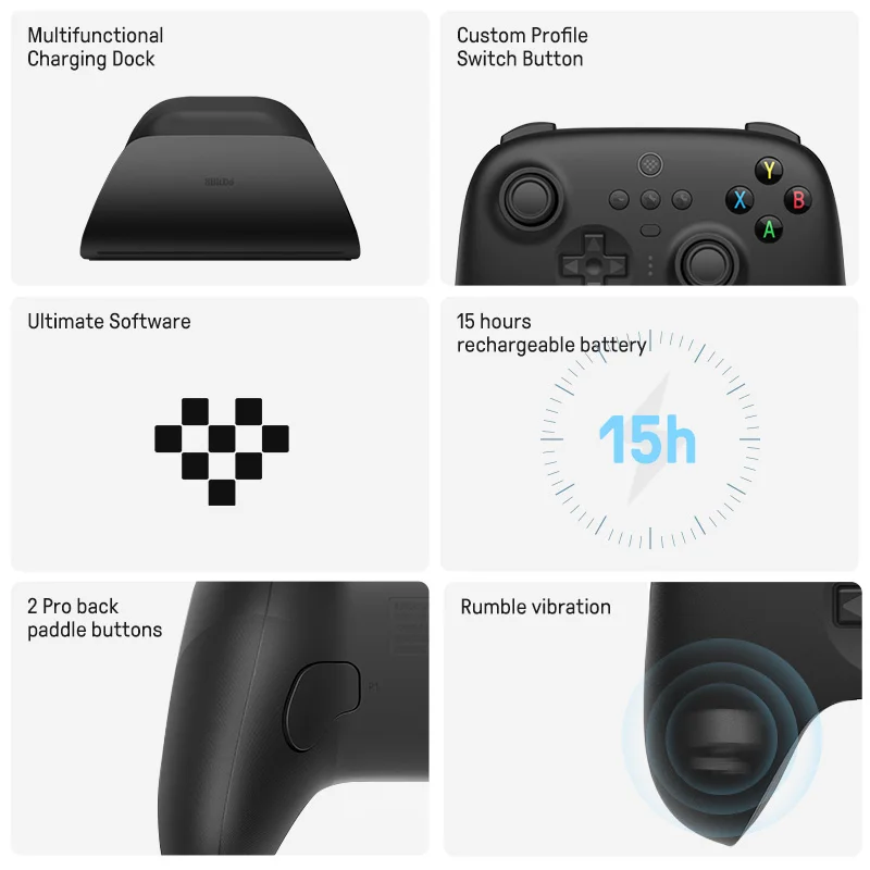 8Bitdo-Ultieme-Draadloze-2-4G-Gaming-Controller-Met-Oplaadstation-Voor-Pc-Windows-10-11-Stoomdek-Android-1